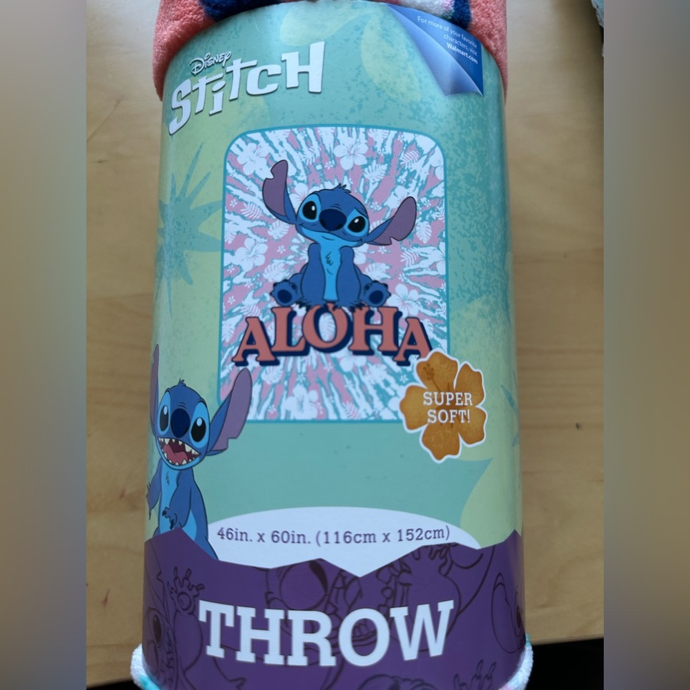 🌺Disney Lilo and Stitch Kids Throw Blanket, 46 x 60, Microfiber, Blue, NWT